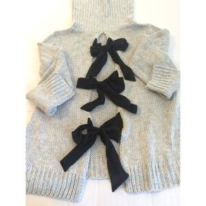 Anthropologie Oversized Sweater by Paper Crown M Turtleneck Open Bow Back Sexy